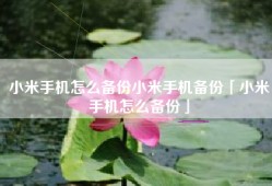 小米手机怎么备份小米手机备份「小米手机怎么备份」