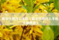 高中生用什么手机（高中生用什么手机卡最合适）