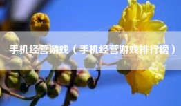 手机经营游戏（手机经营游戏排行榜）