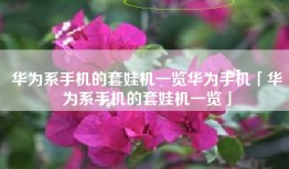 华为系手机的套娃机一览华为手机「华为系手机的套娃机一览」