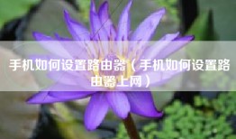 手机如何设置路由器（手机如何设置路由器上网）
