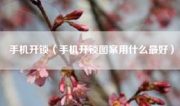 手机开锁（手机开锁图案用什么最好）