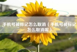 手机号被标记怎么取消（手机号被标记怎么取消呢）