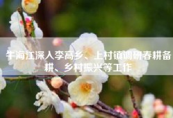 牛海江深入李高乡、上村镇调研春耕备耕、乡村振兴等工作