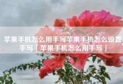 苹果手机怎么用手写苹果手机怎么设置手写「苹果手机怎么用手写」