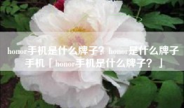 honor手机是什么牌子？honor是什么牌子手机「honor手机是什么牌子？」