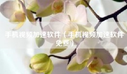手机视频加速软件（手机视频加速软件免费）