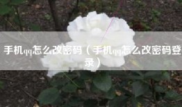 手机qq怎么改密码（手机qq怎么改密码登录）