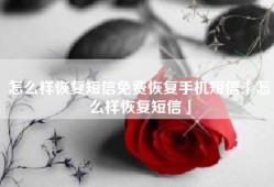 怎么样恢复短信免费恢复手机短信「怎么样恢复短信」