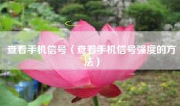 查看手机信号（查看手机信号强度的方法）