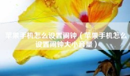 苹果手机怎么设置闹钟（苹果手机怎么设置闹钟大小音量）