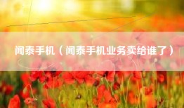 闻泰手机（闻泰手机业务卖给谁了）