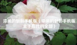 漆黑的魅影手机版（漆黑的魅影手机版金手指代码全部）