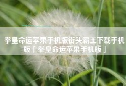 拳皇命运苹果手机版街头霸王下载手机版「拳皇命运苹果手机版」