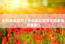 手机新品首发（手机新品首发价格是高还是低）