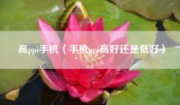 高ppi手机（手机ppi高好还是低好）