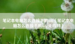 笔记本电脑怎么连接手机wifi（笔记本电脑怎么连接手机wifi 无线网）