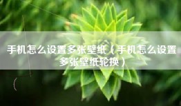 手机怎么设置多张壁纸（手机怎么设置多张壁纸轮换）