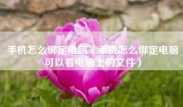 手机怎么绑定电脑（手机怎么绑定电脑可以看电脑上的文件）