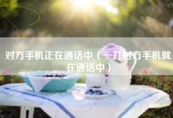 对方手机正在通话中（一打对方手机就在通话中）