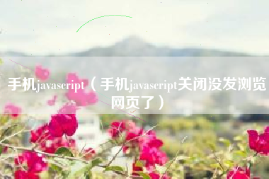 手机javascript（手机javascript关闭没发浏览网页了）