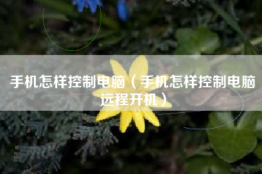 手机怎样控制电脑（手机怎样控制电脑远程开机）
