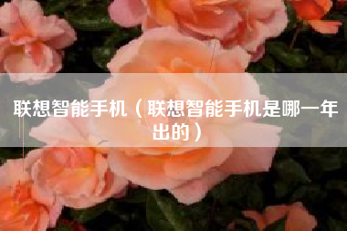 联想智能手机（联想智能手机是哪一年出的）