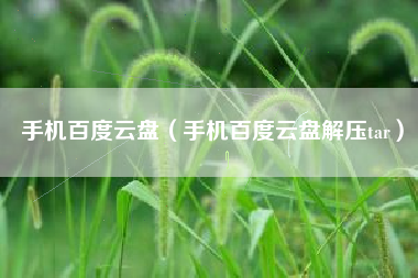 手机百度云盘（手机百度云盘解压tar）
