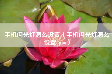 手机闪光灯怎么设置（手机闪光灯怎么设置oppo）