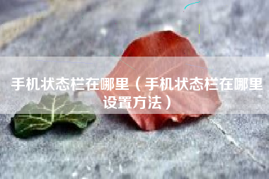 手机状态栏在哪里（手机状态栏在哪里设置方法）