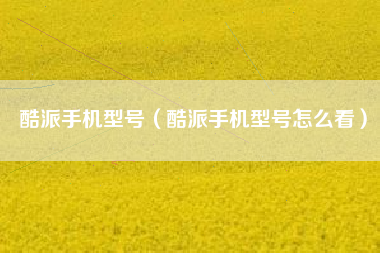 酷派手机型号（酷派手机型号怎么看）
