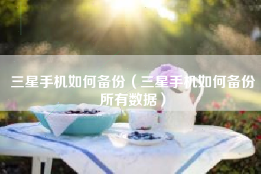 三星手机如何备份（三星手机如何备份所有数据）