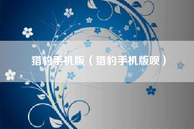 猎豹手机版（猎豹手机版呗）