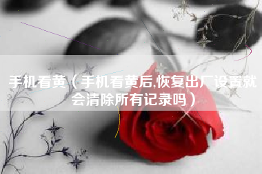 手机看黄（手机看黄后,恢复出厂设置就会清除所有记录吗）