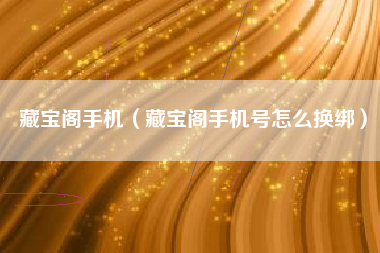藏宝阁手机（藏宝阁手机号怎么换绑）