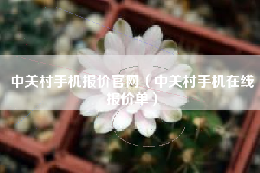 中关村手机报价官网（中关村手机在线报价单）