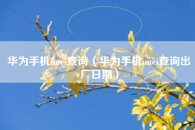 华为手机imei查询（华为手机imei查询出厂日期）