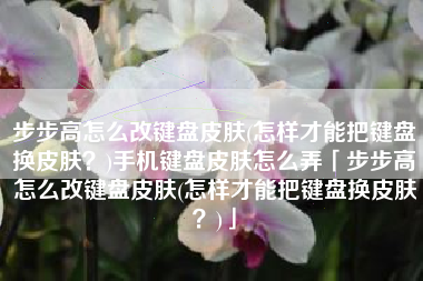 步步高怎么改键盘皮肤(怎样才能把键盘换皮肤？)手机键盘皮肤怎么弄「步步高怎么改键盘皮肤(怎样才能把键盘换皮肤？)」