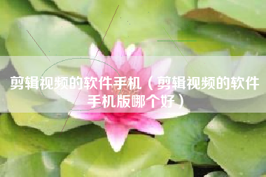 剪辑视频的软件手机（剪辑视频的软件手机版哪个好）