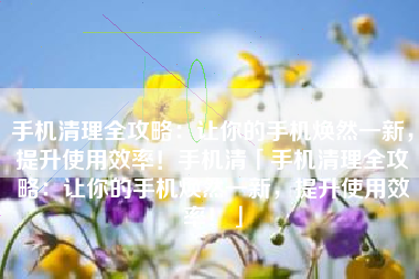 手机清理全攻略：让你的手机焕然一新，提升使用效率！手机清「手机清理全攻略：让你的手机焕然一新，提升使用效率！」