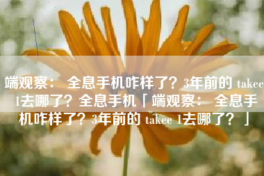端观察： 全息手机咋样了？3年前的 takee 1去哪了？全息手机「端观察： 全息手机咋样了？3年前的 takee 1去哪了？」