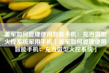 美军如何管理使用智能手机：充当微型火控系统军用手机「美军如何管理使用智能手机：充当微型火控系统」