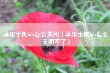 苹果手机hdr怎么关闭（苹果手机hdr怎么关闭不了）