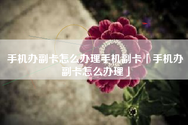 手机办副卡怎么办理手机副卡「手机办副卡怎么办理」